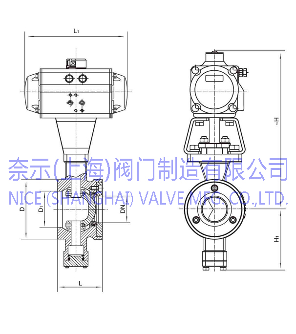 氣動V型球閥結構圖
